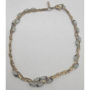 Lovely Monet Vintage Gold Tone Link‎ and Bead Bracelet Signed